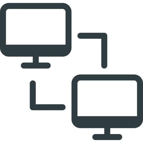 Computing Connection Lan Icon Solid Style — Vector de stock