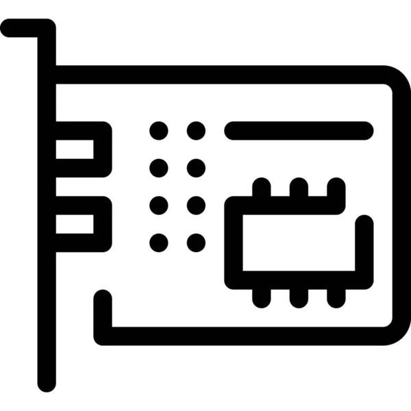 Board Computer Hardware Icon Outline Stil — Stockvektor
