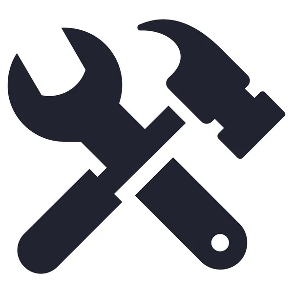 Hammer Options Repair Icon Solid Style — Stock Vector