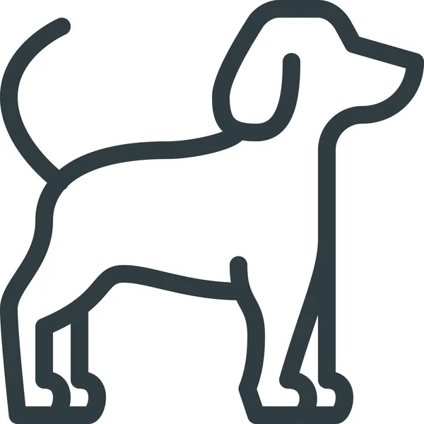 Animal Company Dog Ikone Umriss Stil — Stockvektor