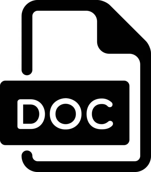 Doc Icône Fichier Document Dans Style Solide — Image vectorielle