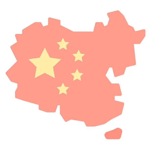 China Landkulturen Ikone Flachen Stil — Stockvektor