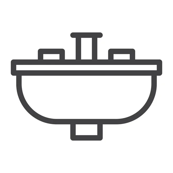 Bathroom Faucet Sink Icon Outline Style — Stock Vector