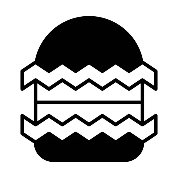 Икона Быстрого Питания Бургеров Твердом Стиле — стоковый вектор