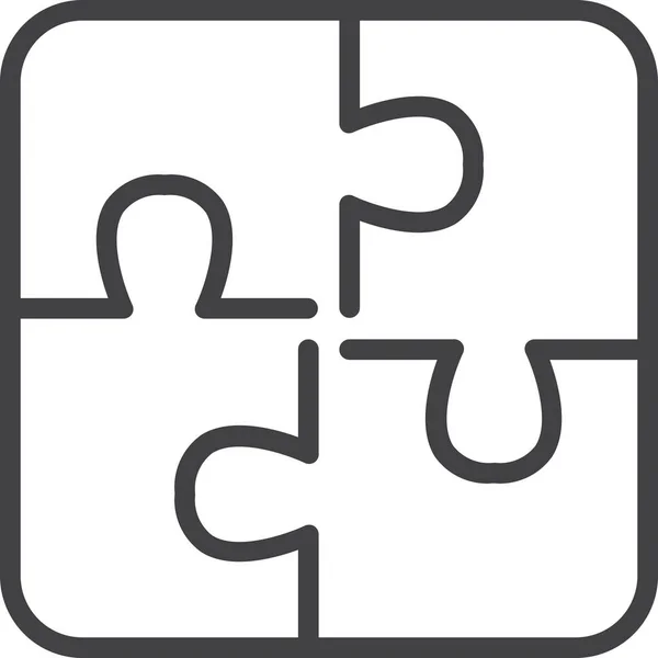 Puzzle Plugin Icono Del Rompecabezas Estilo Esquema — Vector de stock
