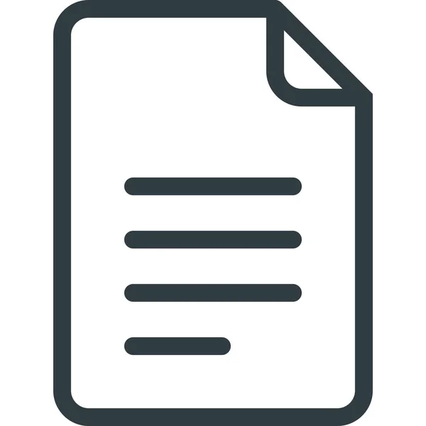 Documen File Paper Icon Stile Outline — Vettoriale Stock