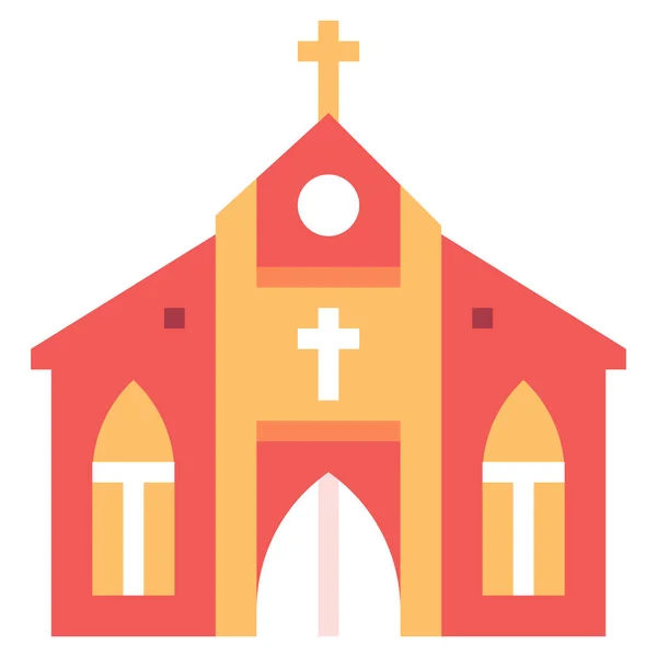 Iglesia Religión Culturas Icono — Vector de stock