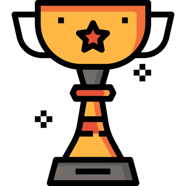 Βραβείο Πρωταθλητής Κύπελλο Εικονίδιο Γεμάτο Περίγραμμα Στυλ — Διανυσματικό Αρχείο