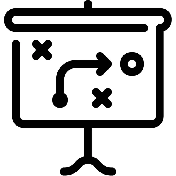 Analytics Marketing Plan Symbol Outline Stil — Stockvektor