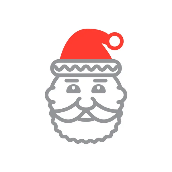 Kerstmis Claus Santa Icoon Platte Stijl — Stockvector