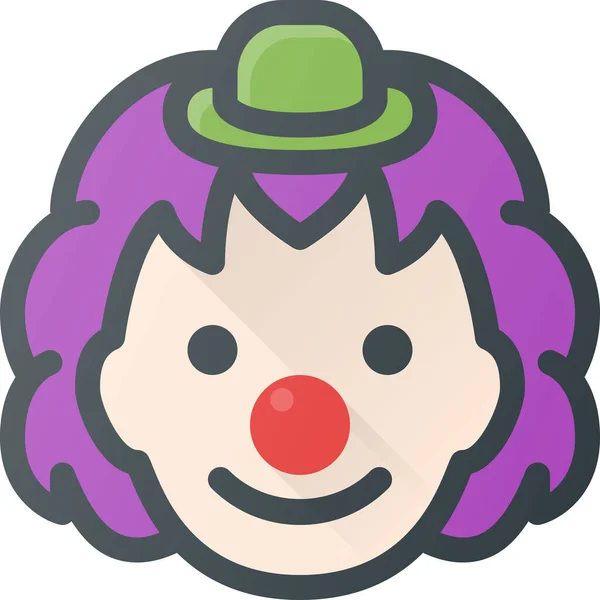 Birthday Clown Joke Icon Filled Outline Style — Stock Vector