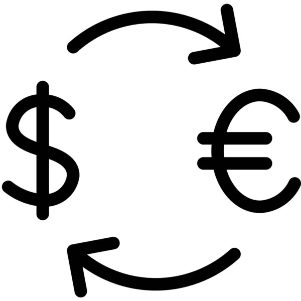 Icono Esquema Cambio Divisas Estilo Esquema — Archivo Imágenes Vectoriales