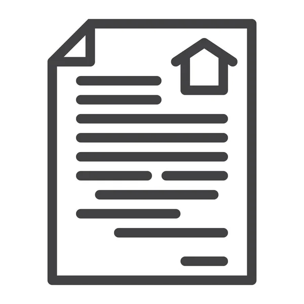 Icono Del Contrato Venta Casa — Vector de stock