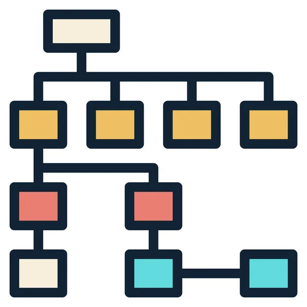 チャートコンテンツ Hieracy Icon Filled Outline Style — ストックベクタ