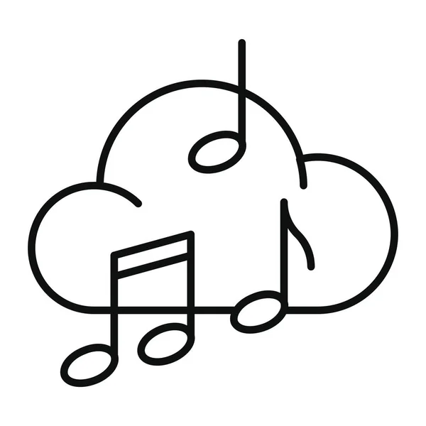 Icône Musique Nuage Audio Dans Style Contour — Image vectorielle