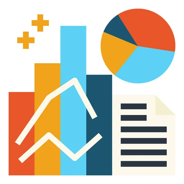 Ícone Mercado Dados Análise Estilo Plano — Vetor de Stock