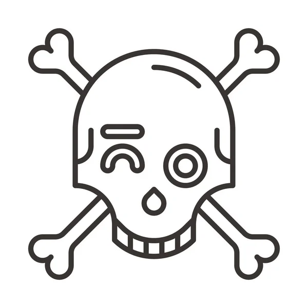 Death Eyes Skeleton Icon Outline Style — Stock Vector