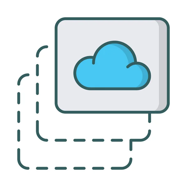 Area Cloud Computing Icon Filled Outline Style — Stock Vector