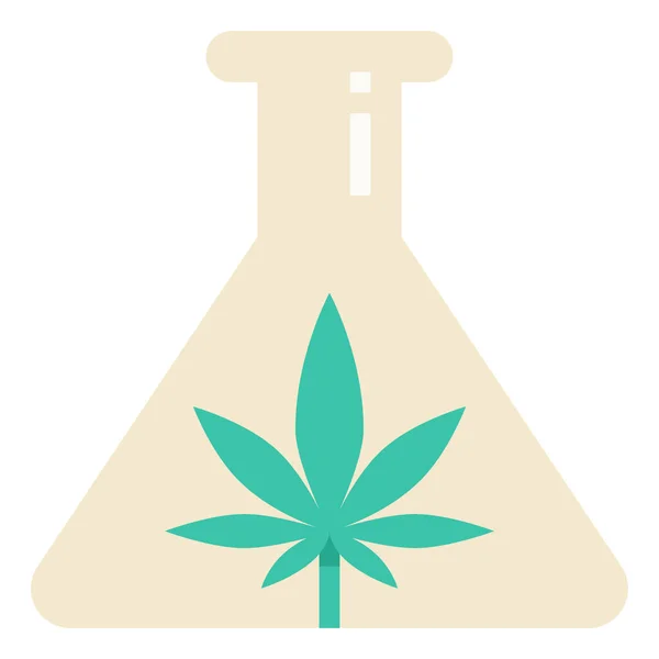 フラットスタイルの大麻薬物実験アイコン — ストックベクタ