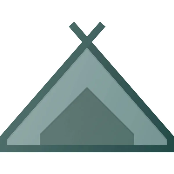 Camping Landmärke Ikon Platt Stil — Stock vektor