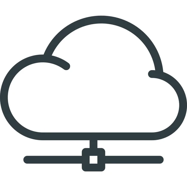 Cloud Datenbank Icon Umrissstil — Stockvektor