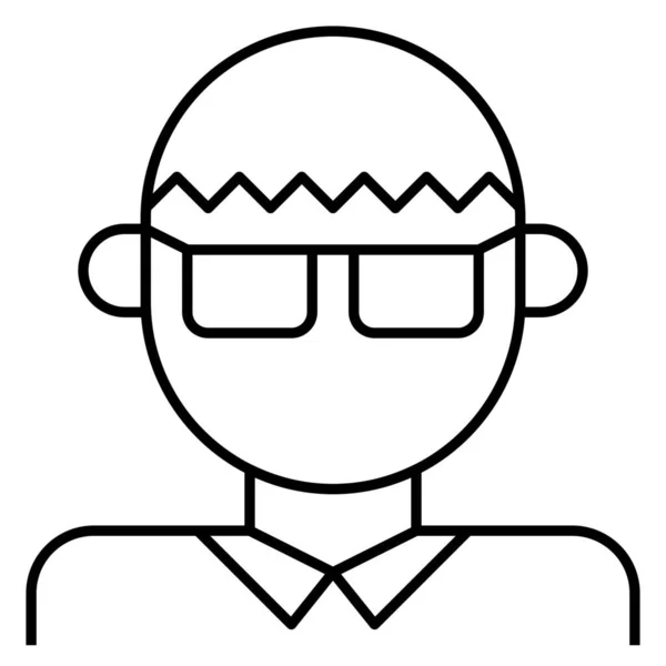 Asiático Gafas Macho Icono Contorno Estilo — Vector de stock