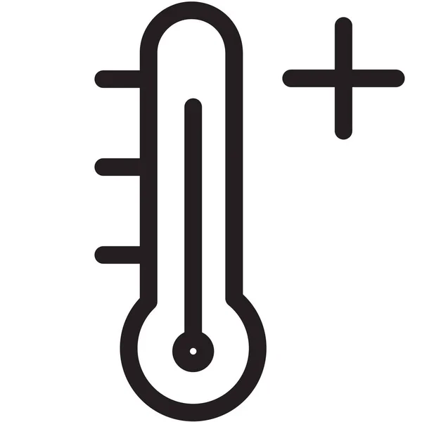 Celsius Frío Icono Caliente Estilo Esquema — Archivo Imágenes Vectoriales