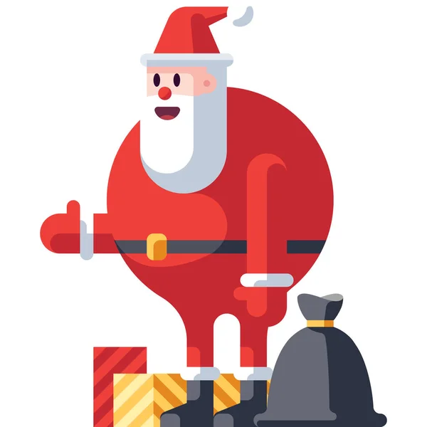 Celebración Navidad Claus Icono Estilo Plano — Vector de stock