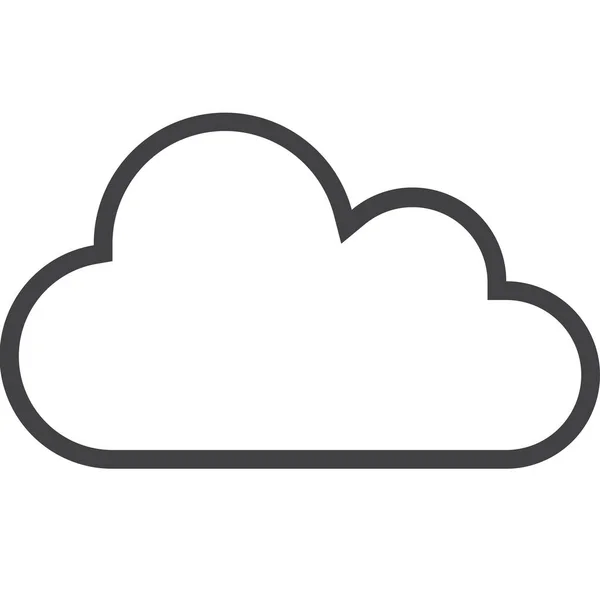 Σύννεφο Αποθήκευσης Εικονίδιο Καιρού Στυλ Περίγραμμα — Διανυσματικό Αρχείο