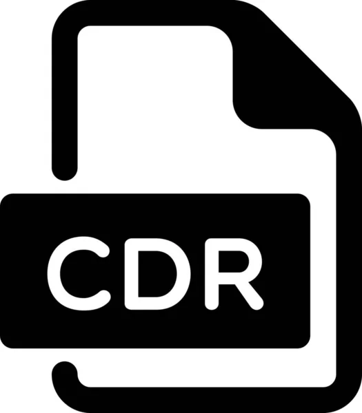 Cdr Corel Document Icoon Solid Stijl — Stockvector