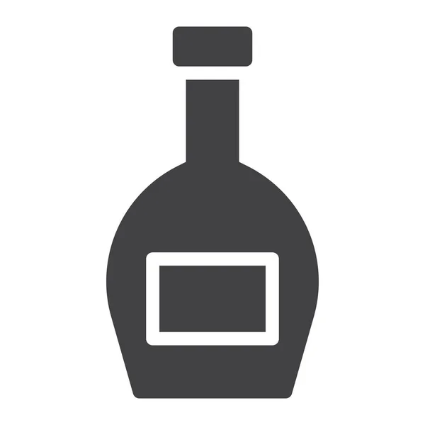 Bottiglia Whisky Icona Vetro — Vettoriale Stock
