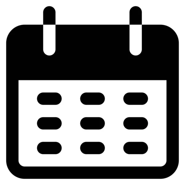 Appuntamento Calendario Data Icona Stile Solido — Vettoriale Stock