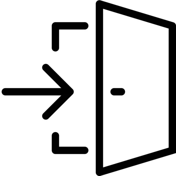 Значок Виходу Дверей Стилі Контур — стоковий вектор