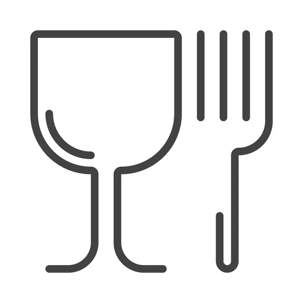 Food Fork Glass Icon Marketing Seo Category — 스톡 벡터