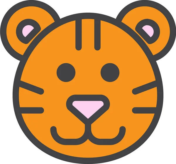 Katze Tiger Wilde Ikone Ausgefüllten Outline Stil — Stockvektor