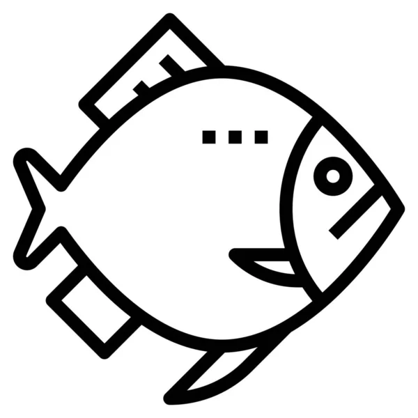 Ikona Diety Zwierząt Ryb Zarysie Stylu — Wektor stockowy