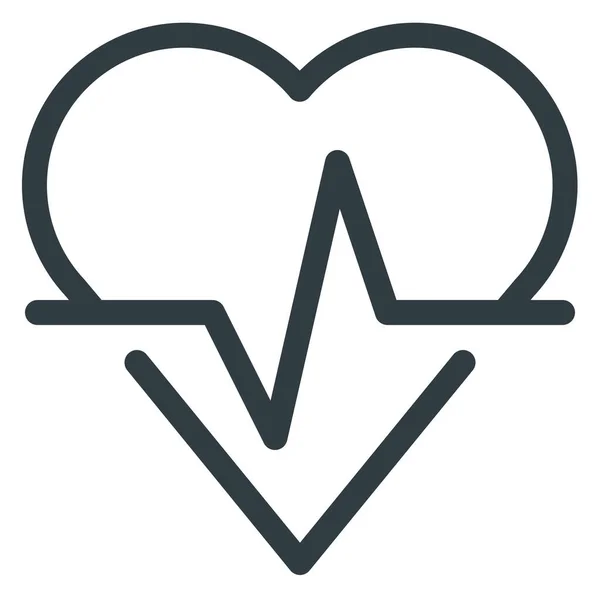 Cardio Gezondheid Hart Icoon Contouren Stijl — Stockvector