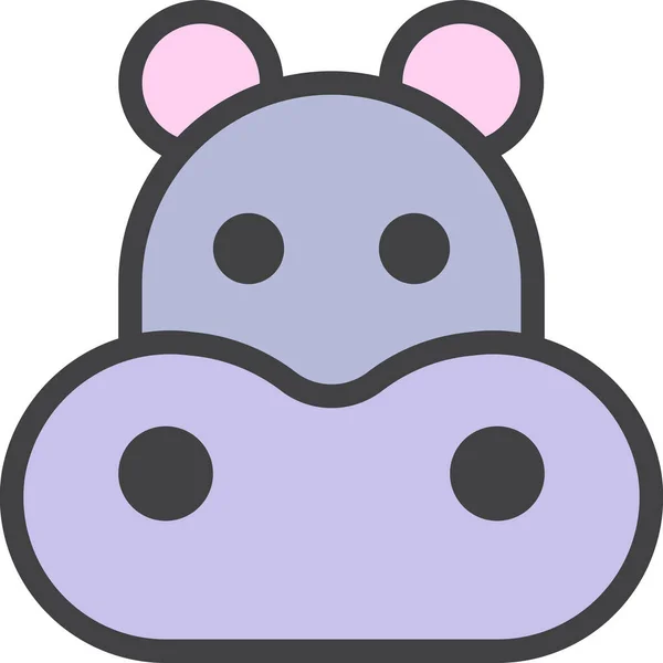 Behemoth Hippo Hippopotamus Icon Filled Outline Style — Stock Vector