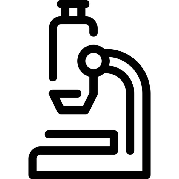 Icono Investigación Microscopio Laboratorio Estilo Esquema — Vector de stock
