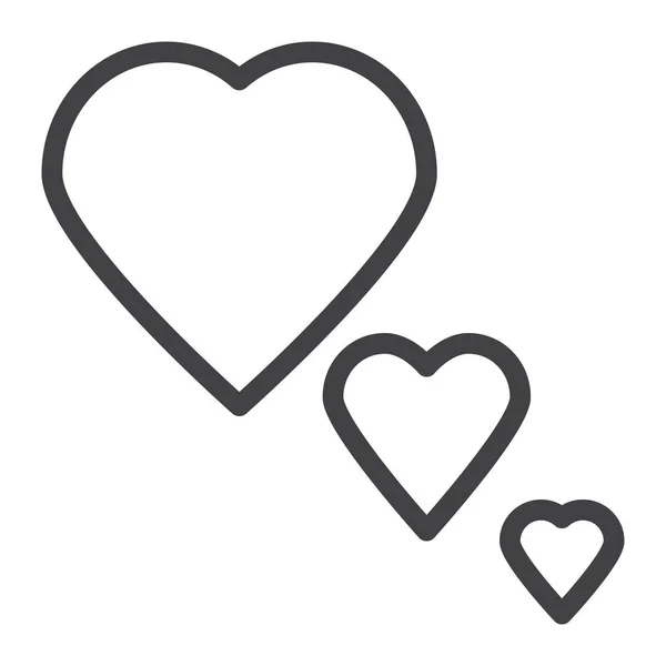 Hjerte Kærlighed Tre Ikon Outline Stil – Stock-vektor