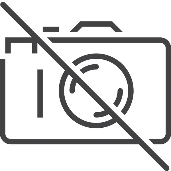 Kamera Verboten Kein Icon Umrissstil — Stockvektor