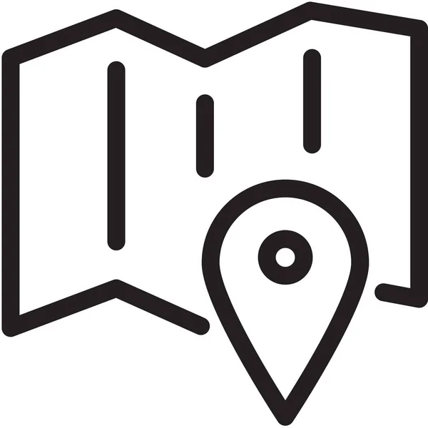 Dirección Gps Ubicación Icono Estilo Esquema — Vector de stock