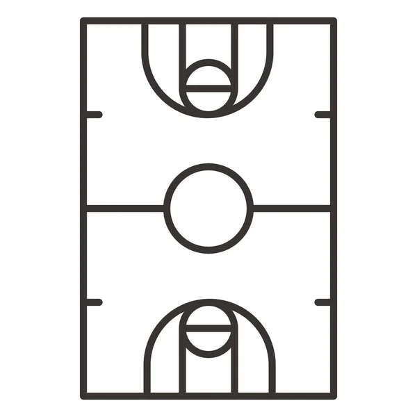 Arena Basketbal Veld Pictogram Contouren Stijl — Stockvector