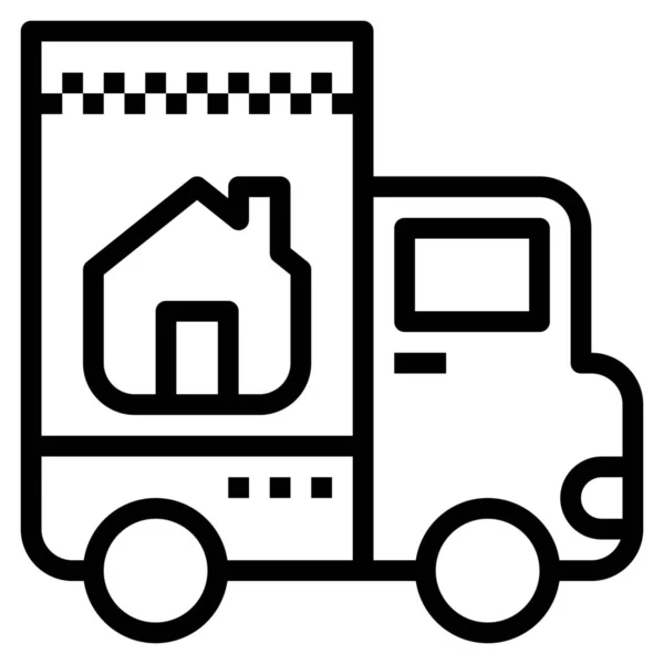 Home Moving Service Icon Outline Style — Vector de stock