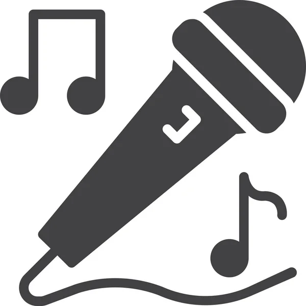 Καραόκε Μικρόφωνο Τραγουδούν Εικονίδιο Στερεό Στυλ — Διανυσματικό Αρχείο