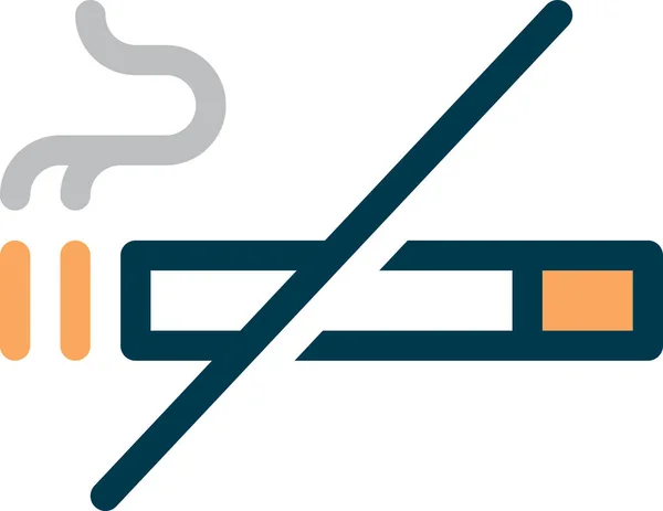 Cigarrillo Fumar Icono Prohibido Estilo Contorno Lleno — Archivo Imágenes Vectoriales