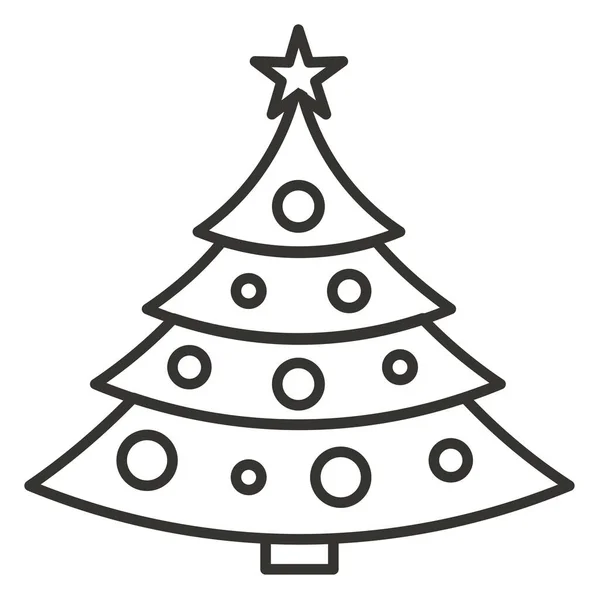 Icono Decoración Del Árbol Navidad Estilo Esquema — Archivo Imágenes Vectoriales