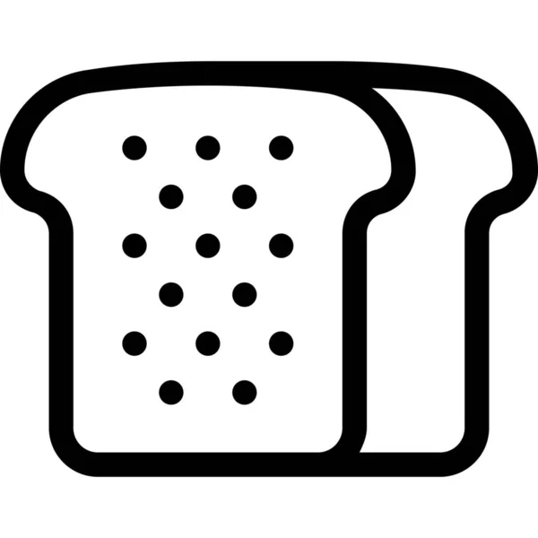 Panadería Pan Icono Comida Estilo Del Esquema — Vector de stock