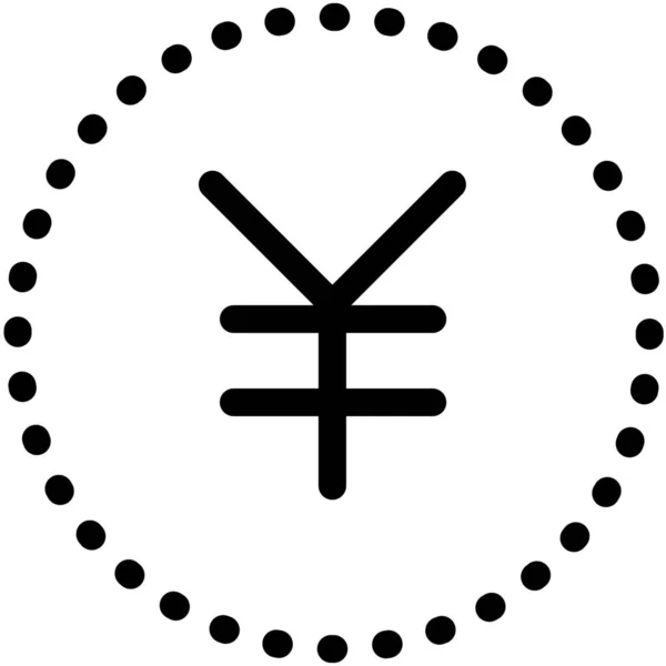 Währung Japan Yen Symbol Outline Stil — Stockvektor