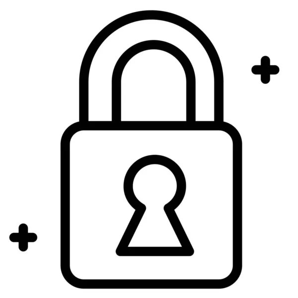 轮廓式的锁保护安全图标 — 图库矢量图片